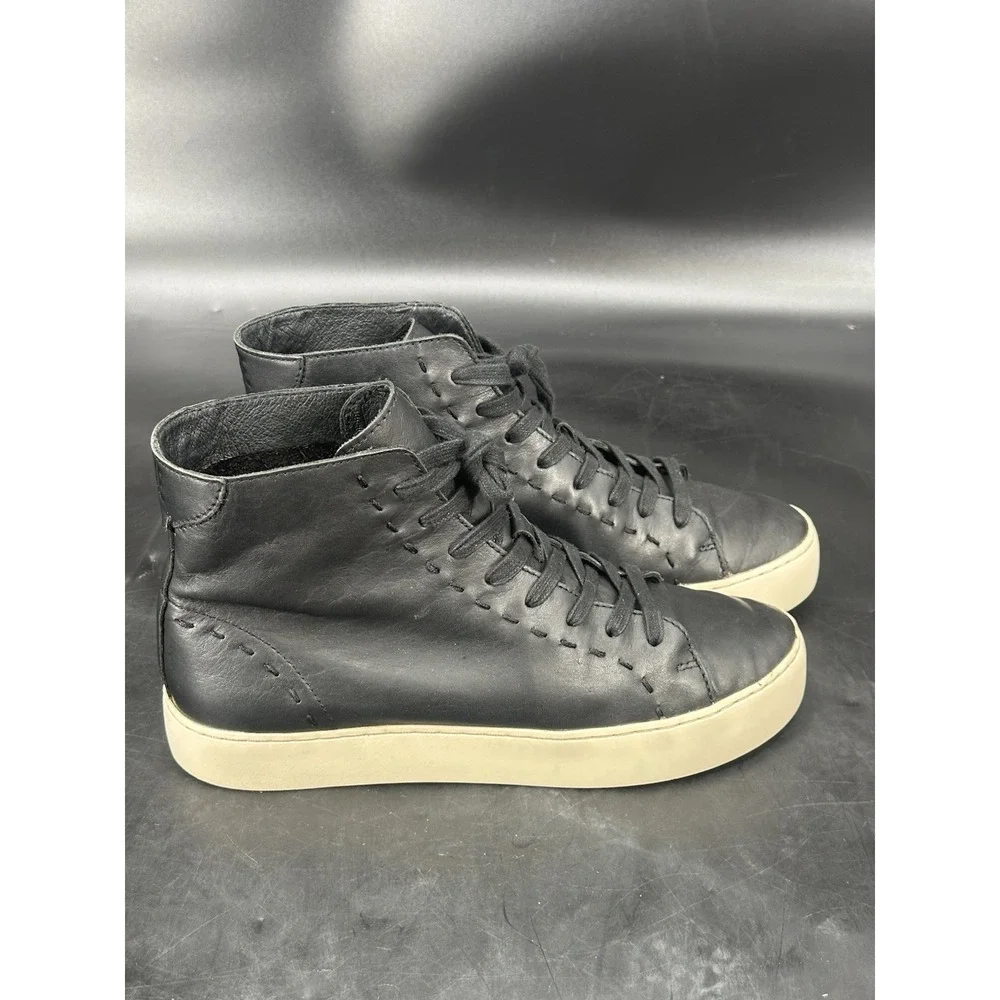 Frye Lena Hiker Black Leather High Top Sneakers Ankle Women's Sz‎ 8M (3470390)